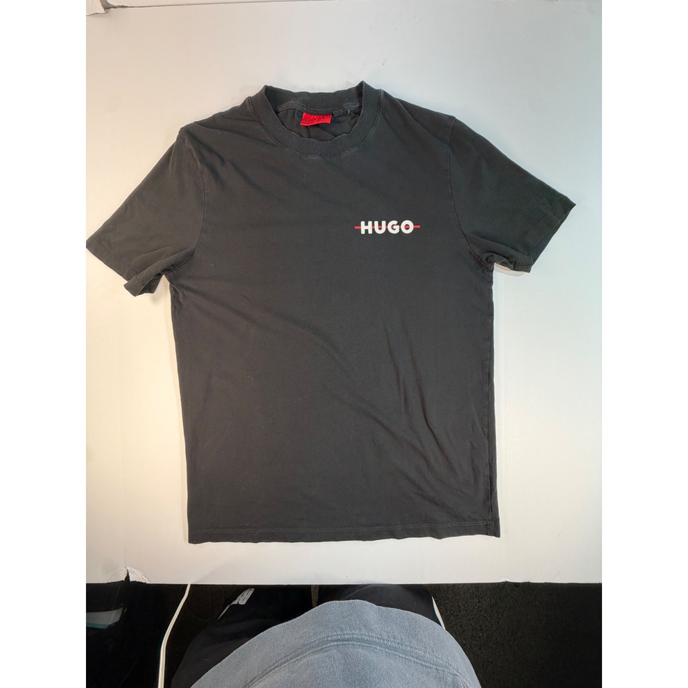 Hugo Boss Hugo Mens Small Black Short Sleeve Logo Graphic T-Shirt Cotton